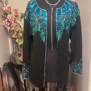 Sequence beaded Open cardigan